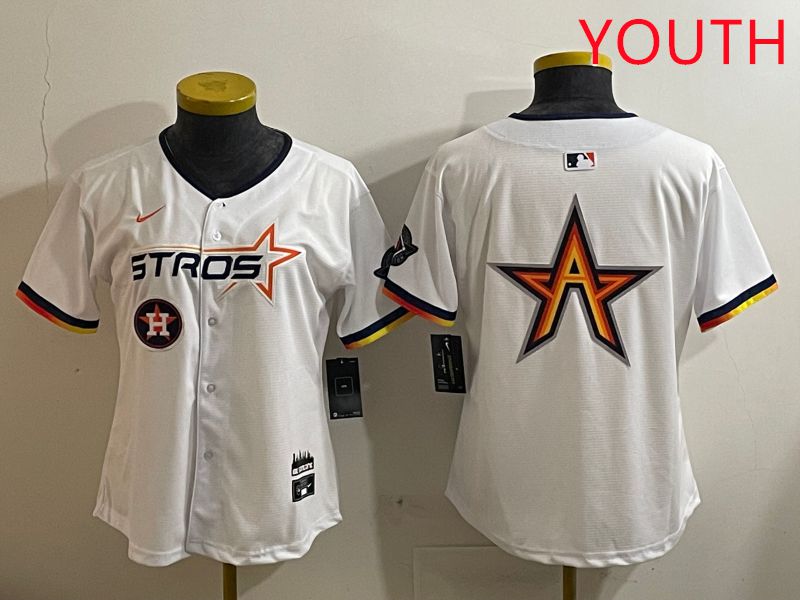 Youth Houston Astros Blank White three generations Joint Name Nike 2025 MLB Jersey style 10